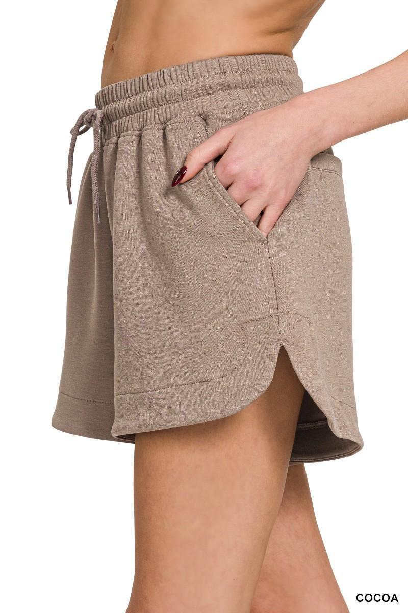 Scuba Elastic Waistband Shorts with Pocket