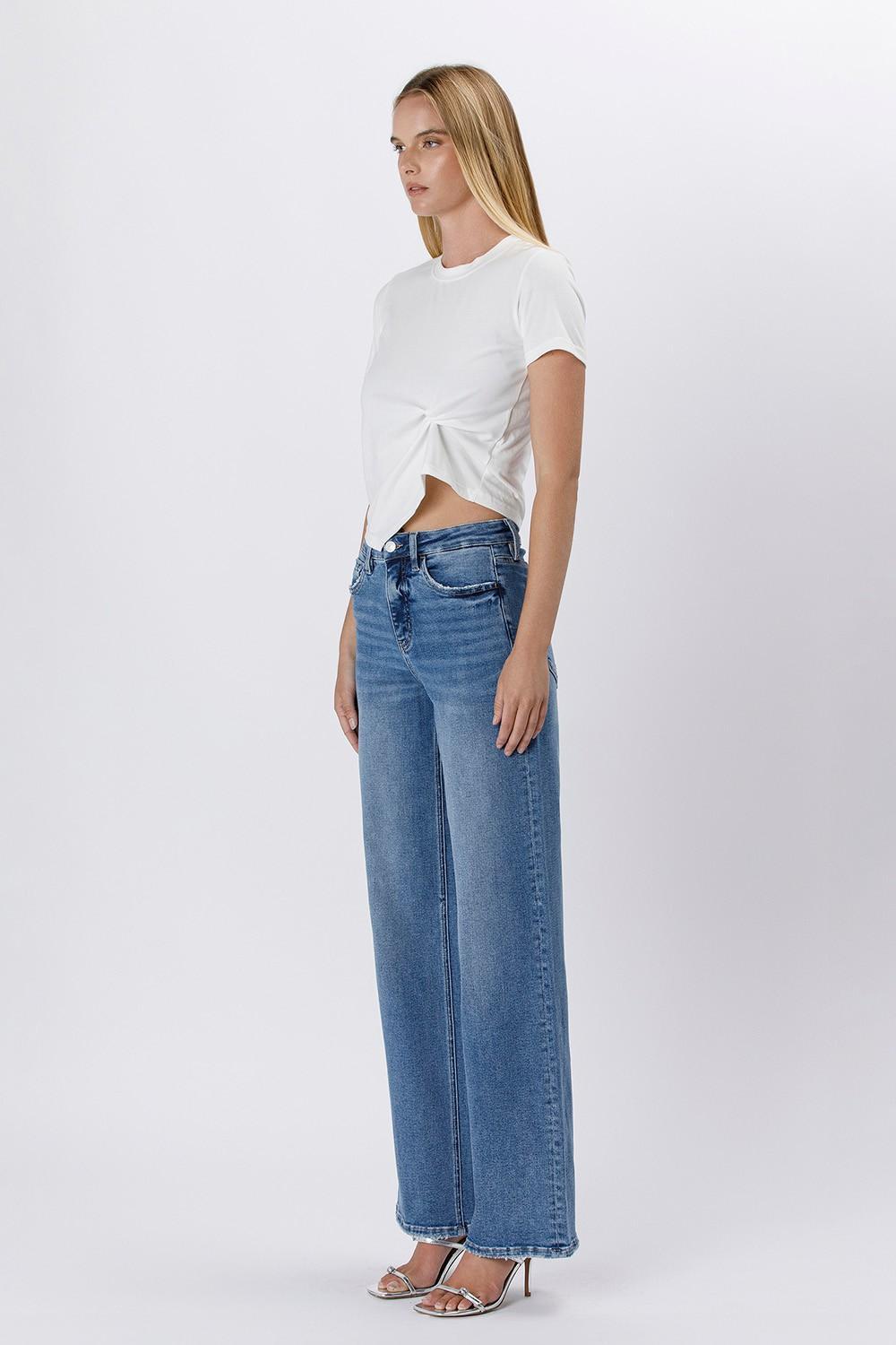 Tummy Control Super High-Rise Baggy Wide-Leg Jeans
