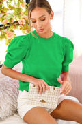 Puff Short Sleeve Sweater Top