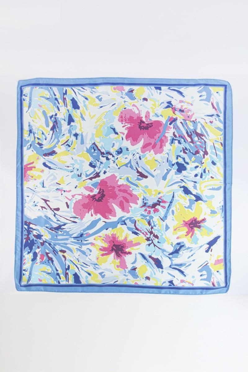 Painterly Abstract Floral Square Scarf