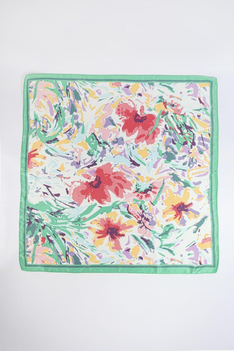 Painterly Abstract Floral Square Scarf