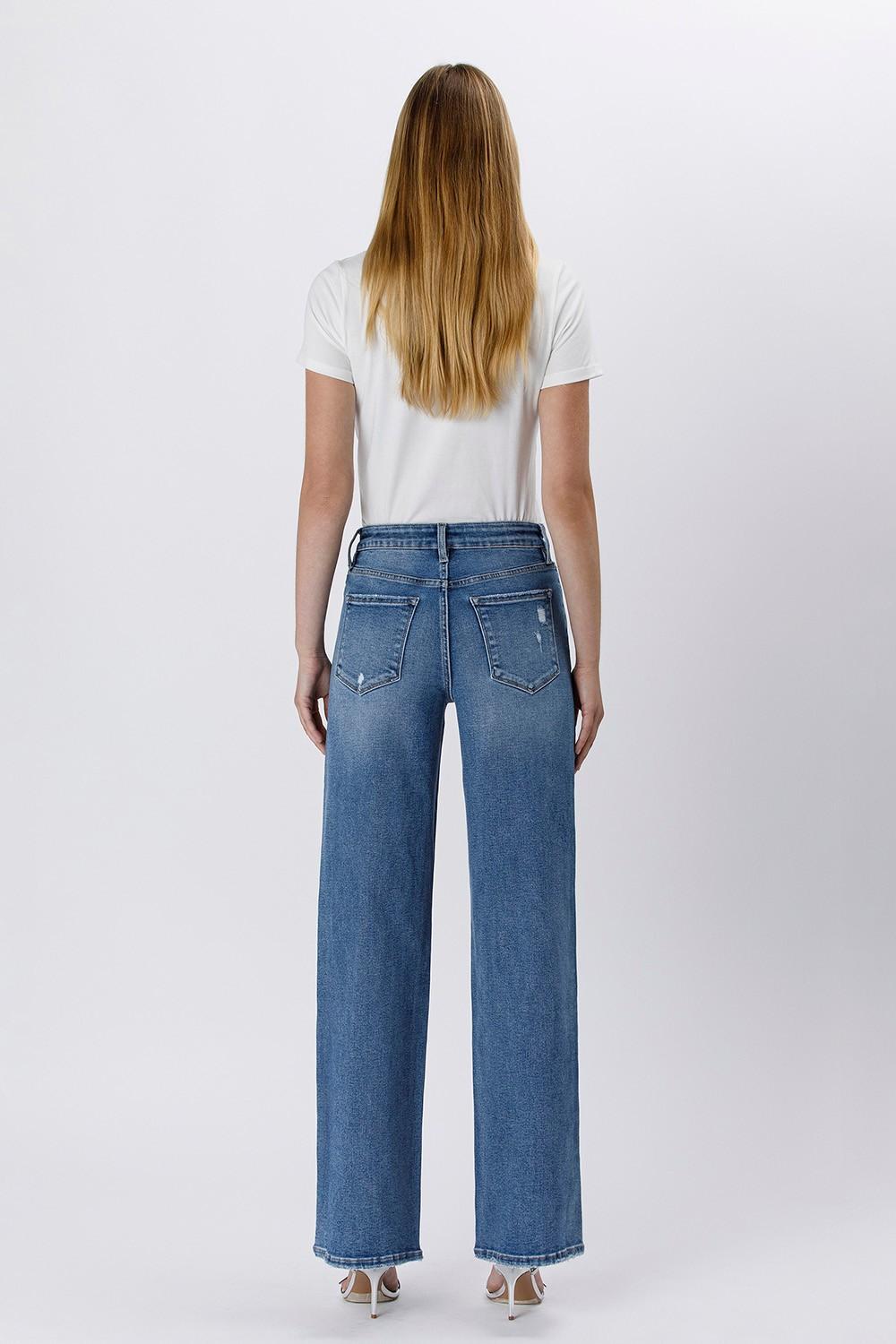 Tummy Control Super High-Rise Baggy Wide-Leg Jeans