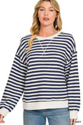 Striped Rib Banded Pullover
