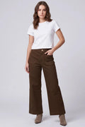 Washed Stretch Pants with Pockets
