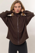 High Neck Zip-Up Jacket