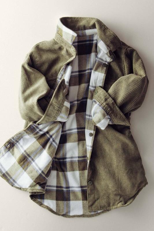 Reversible Corduroy Flannel Plaid Shacket – Western