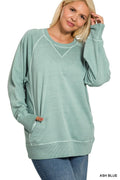 Plus Pigment Dyed French Terry Pullover with Pockets