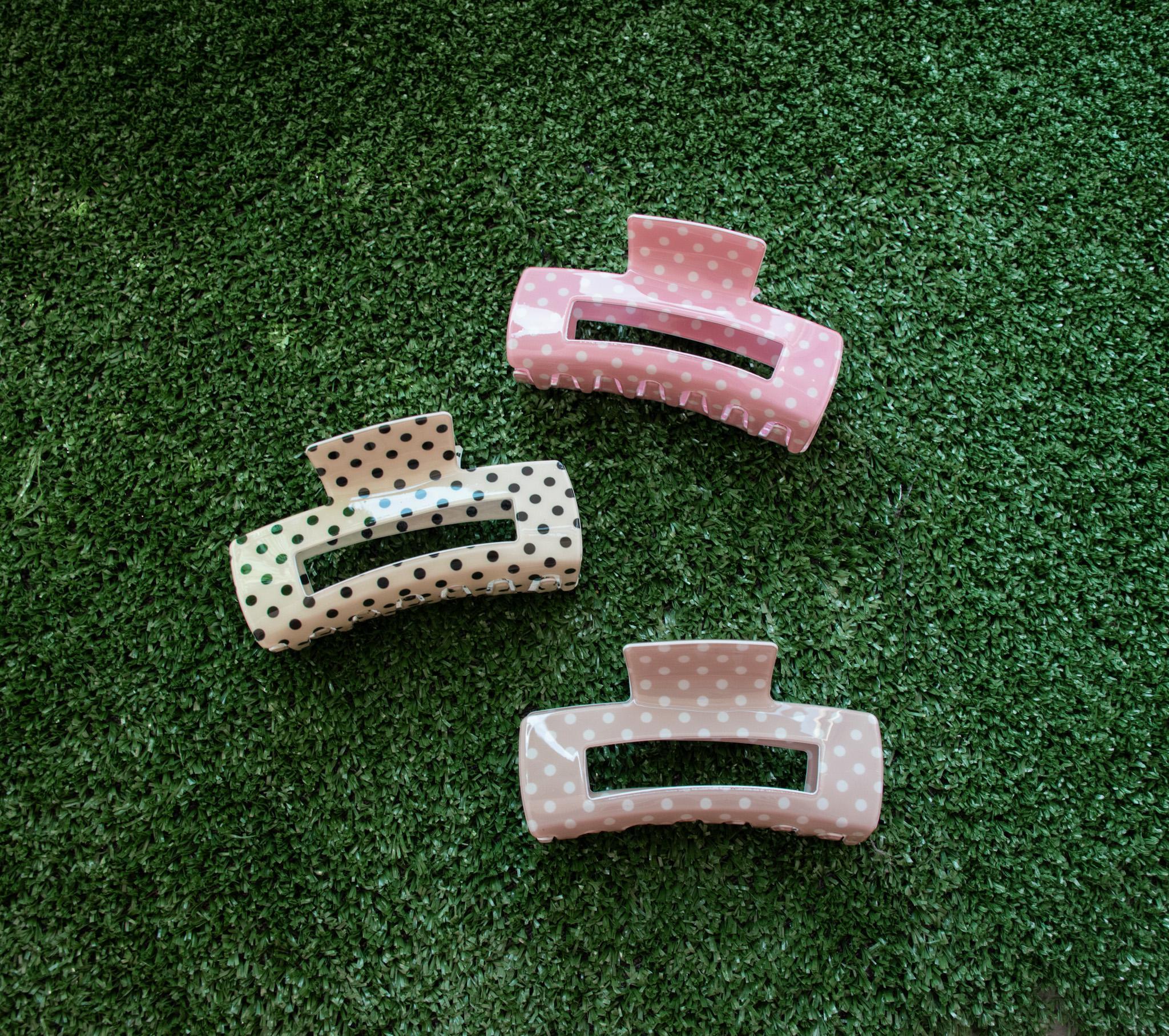 Polka Dot Hair Claw Clip