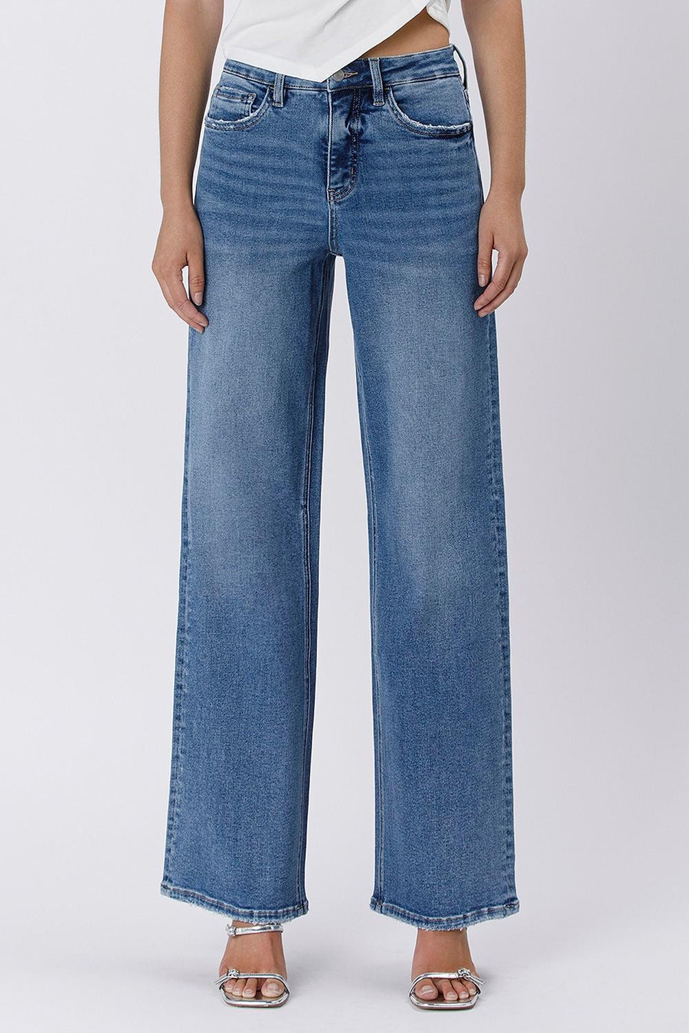 Tummy Control Super High-Rise Baggy Wide-Leg Jeans