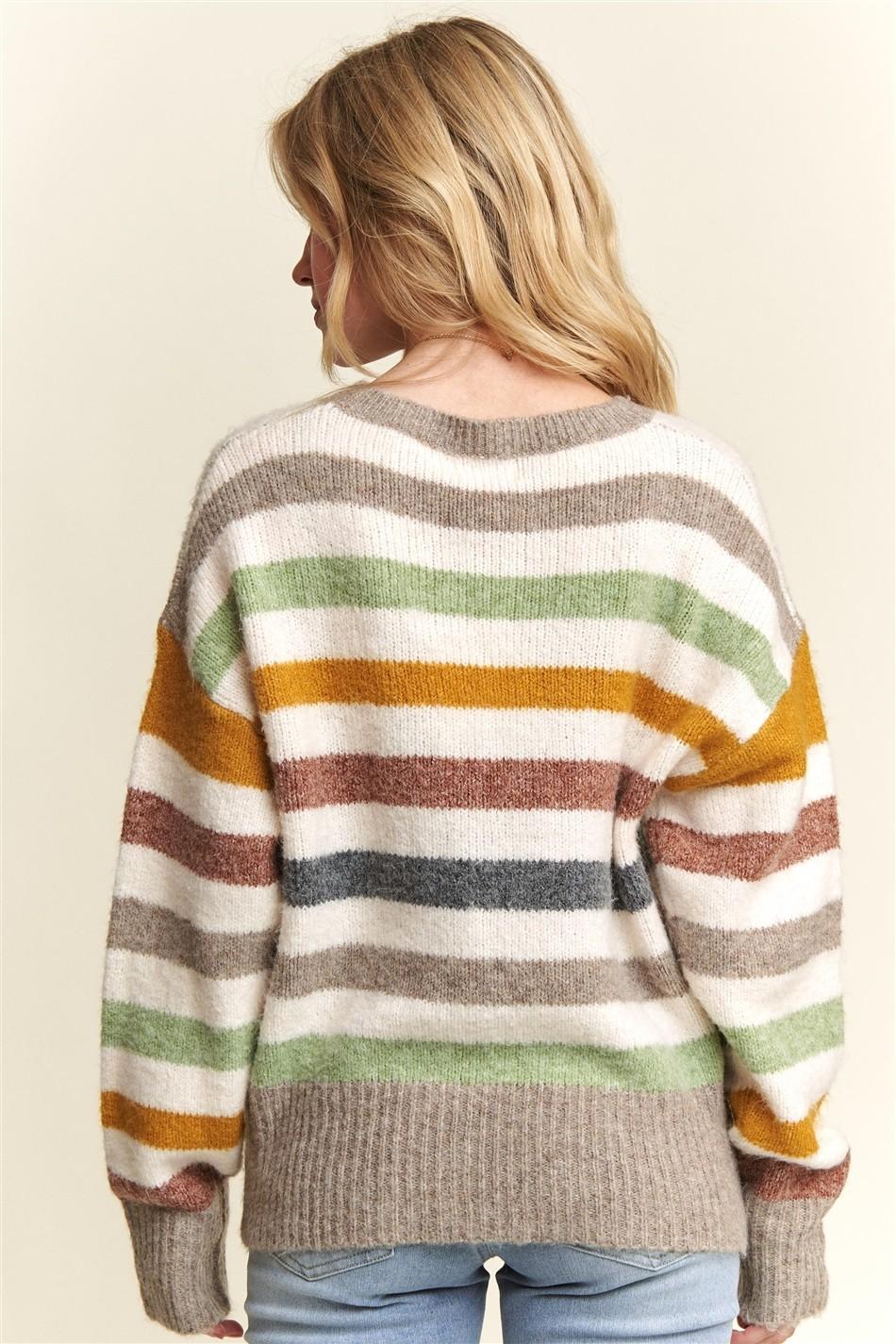 Multicolor Stripe Sweater Top