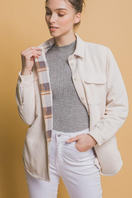 Corduroy Reversible Button Down Jacket