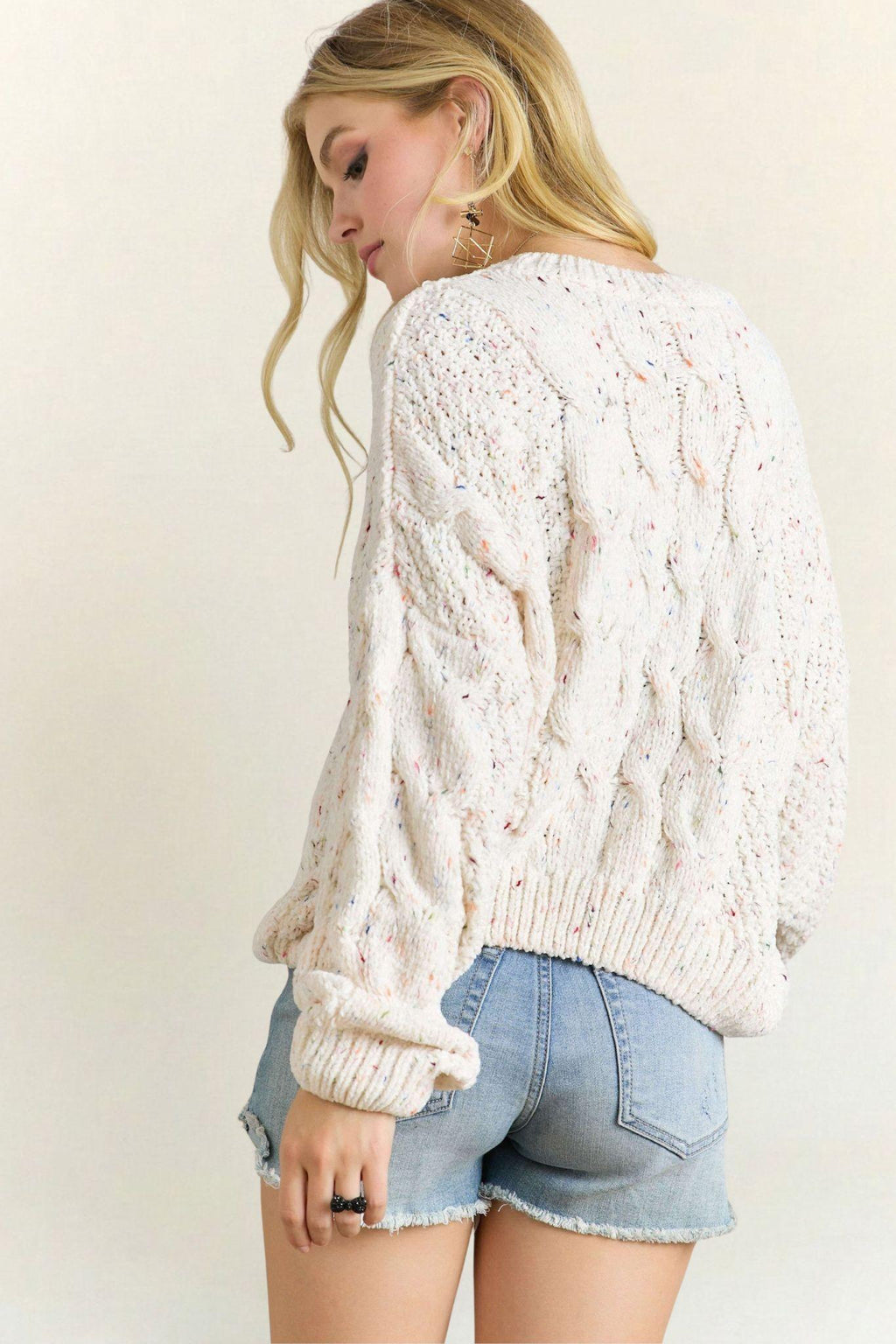 Multi Color Cable Knit Sweater