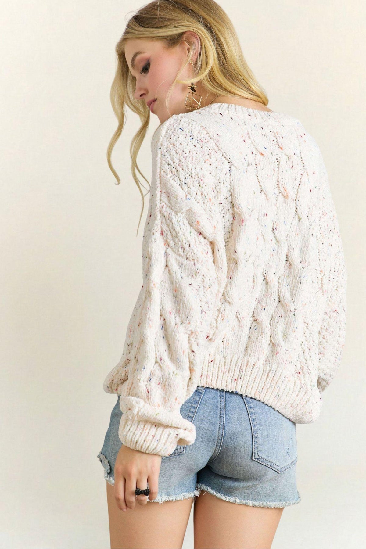 Multi Color Cable Knit Sweater