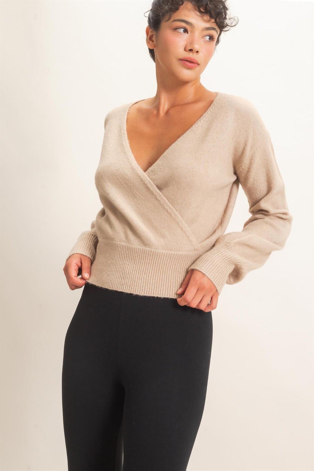 Wrap V-Neck Sweater