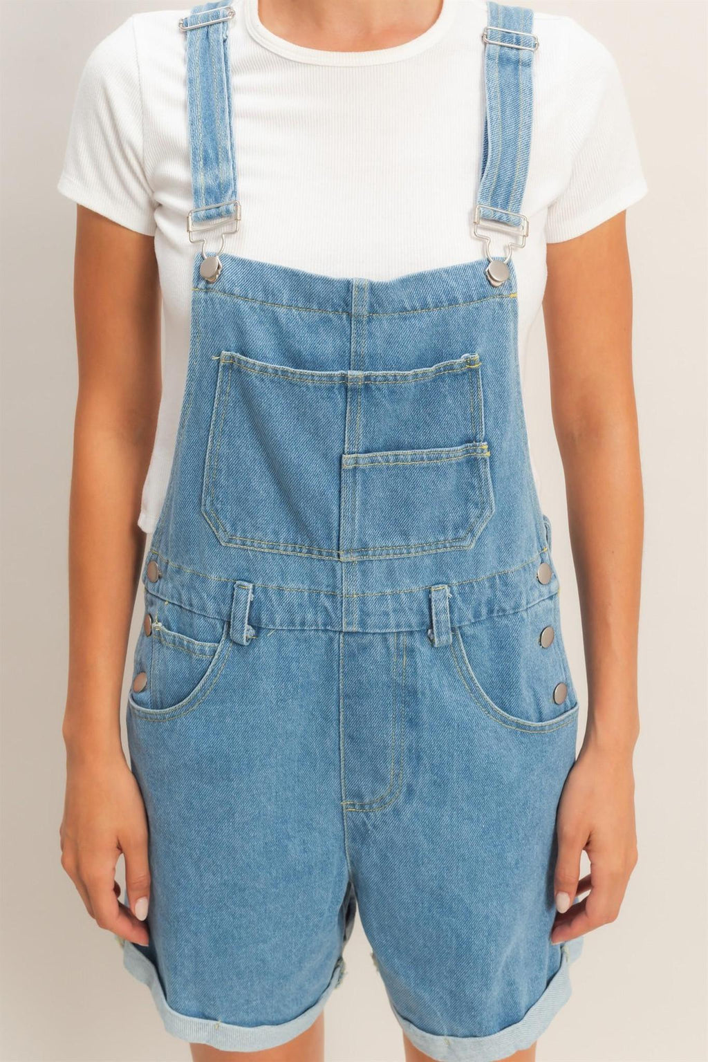 Denim Cross Back Overalls