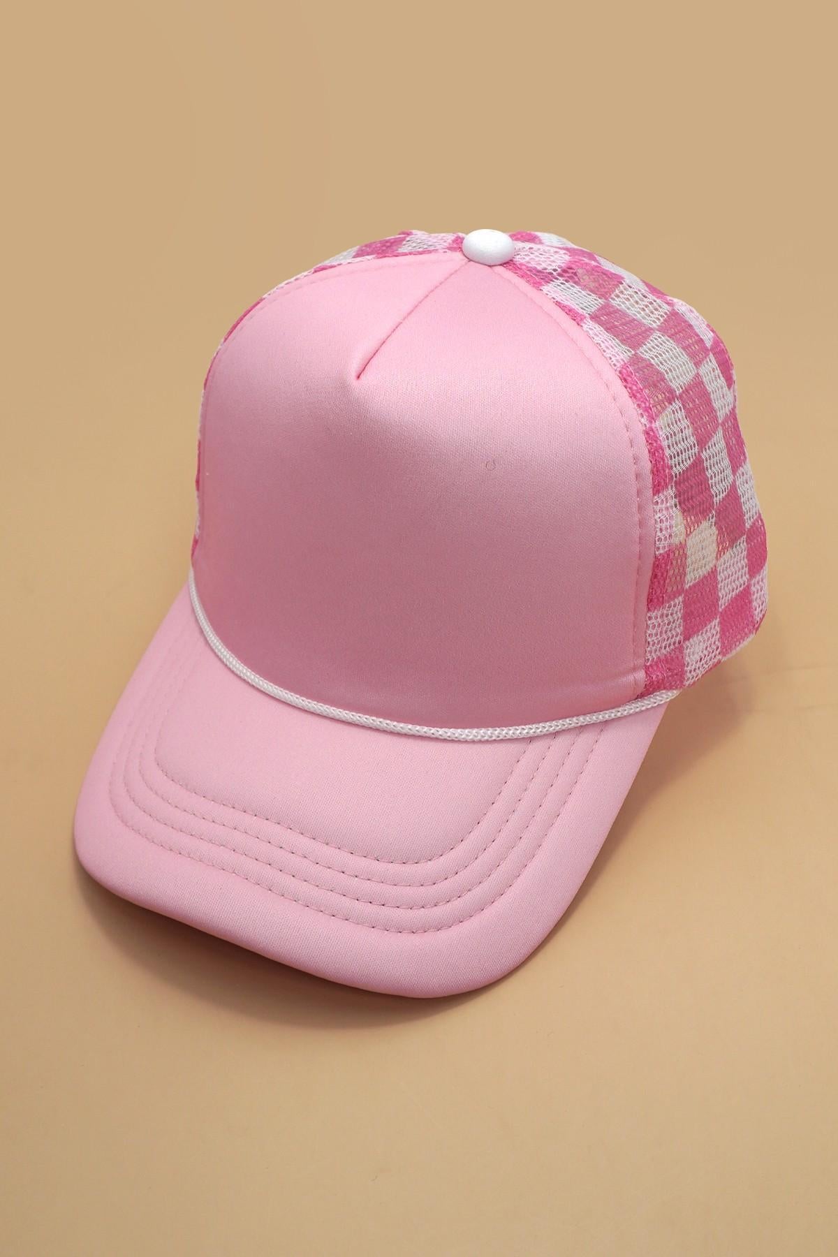 Trucker Hat Checker Foam Front Mesh Back Cap