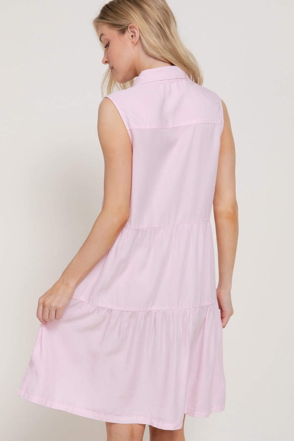 Sleeveless Button Down Lyocell Dress