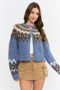 Nordic Pattern Knit Cardigan
