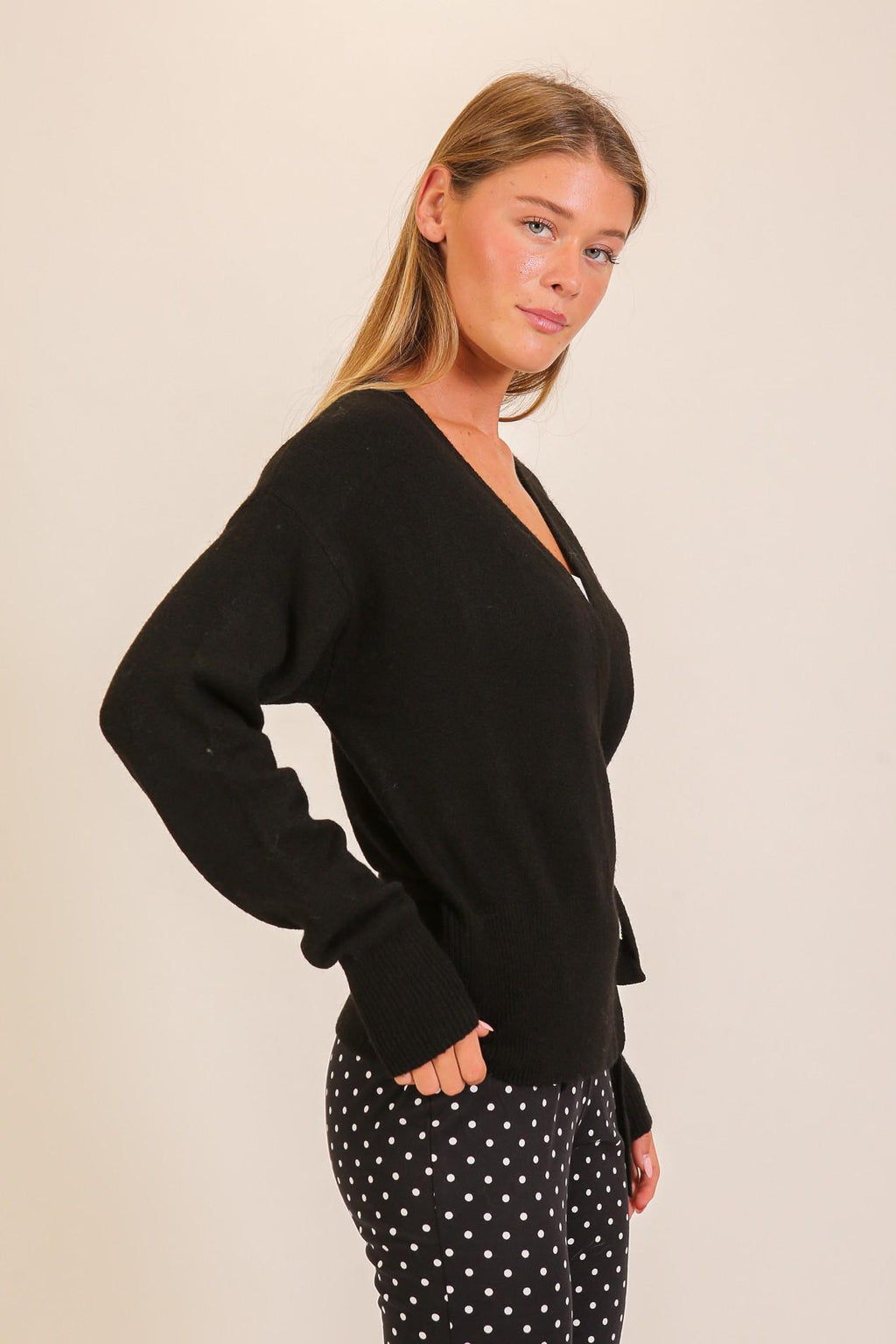 Soft Knit Wrap Sweater