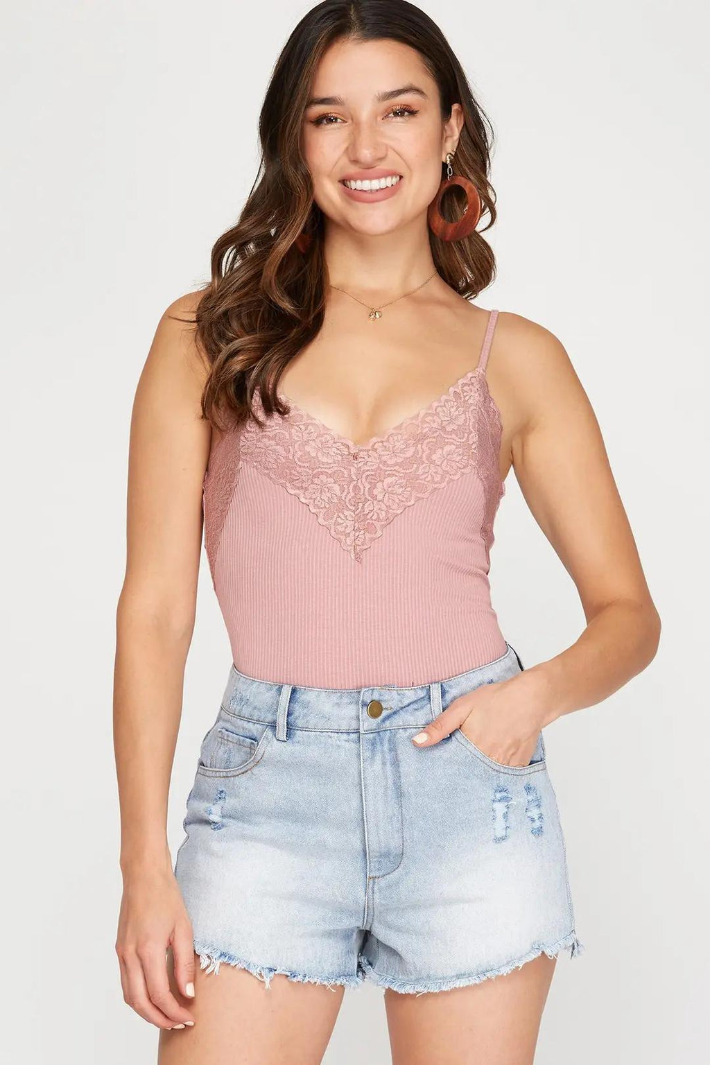 Denim Shorts with Raw Hem