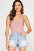 Denim Shorts with Raw Hem