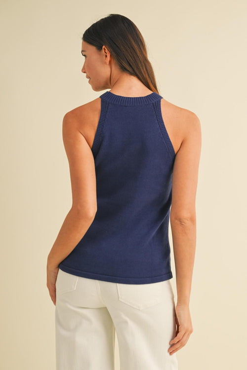 American Flag Halter Neck Sweater Top
