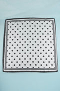 Polka Dot with Dotted Border Print Satin Square Scarf