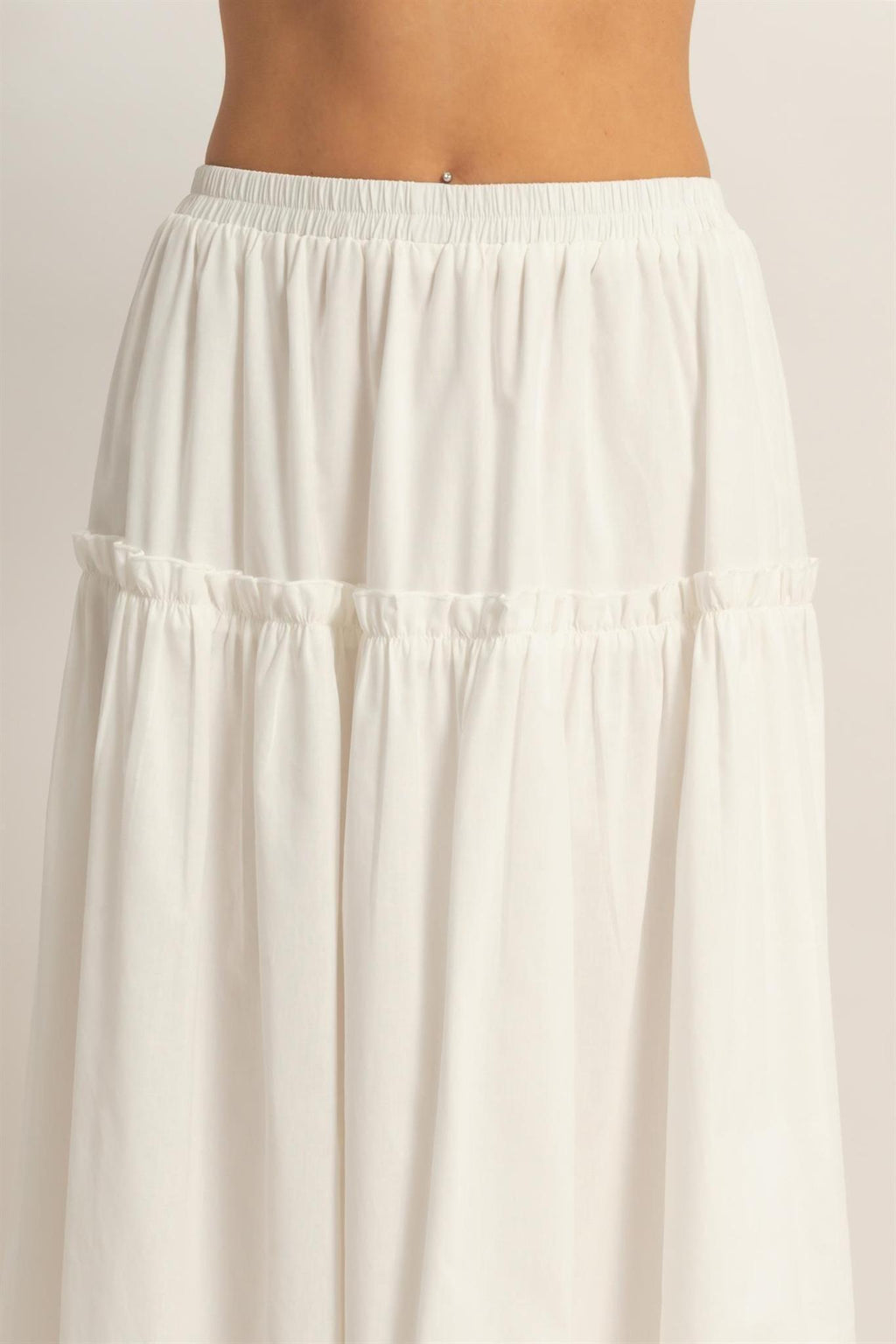 Tiered Eyelet Maxi Skirt