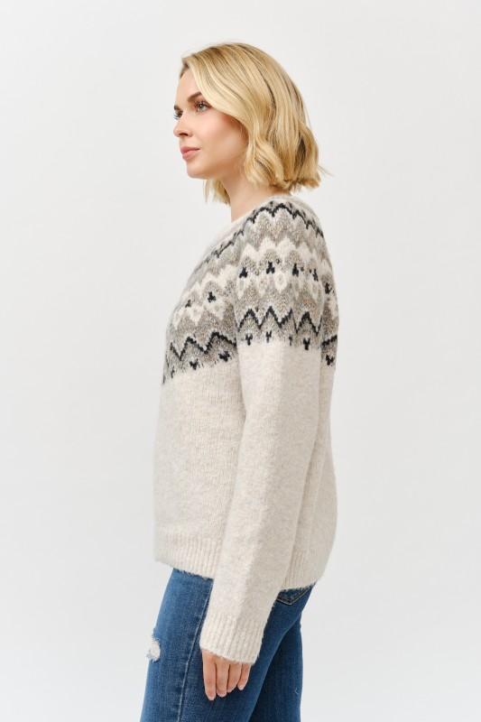 Cielo Round Neck Embellished Knit Sweater