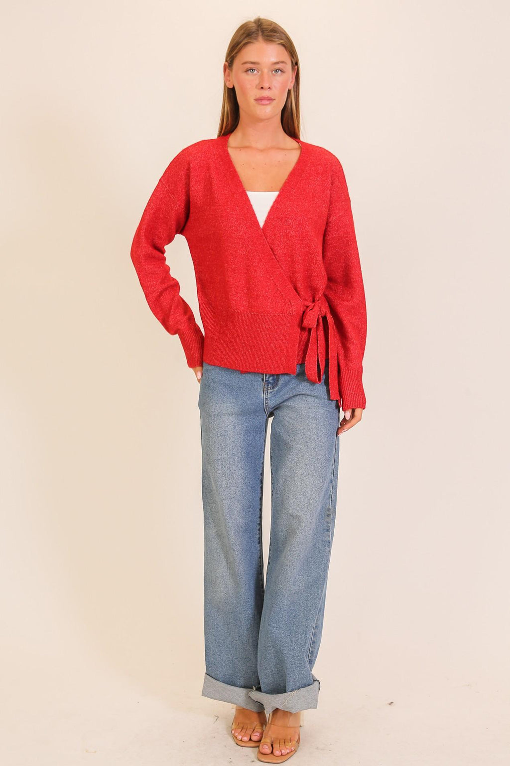 Soft Knit Wrap Sweater
