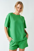 Luxe Sand Wash Rib Tee Set