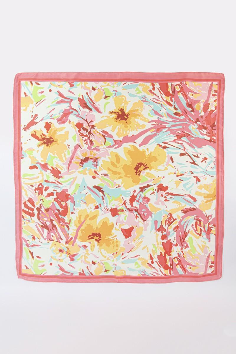 Painterly Abstract Floral Square Scarf