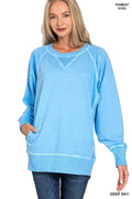 Pigment Dyed French Terry Pullover with Pockets