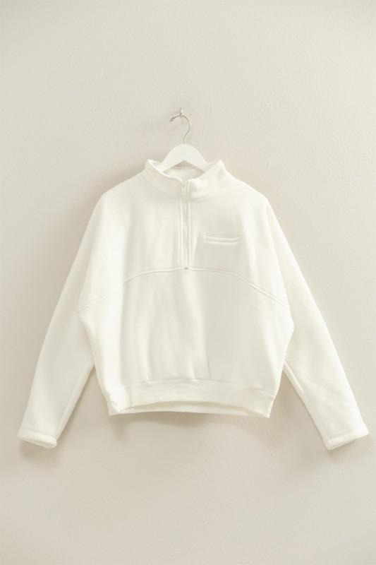 Comfy Half Zip Fleece Sweatshirt