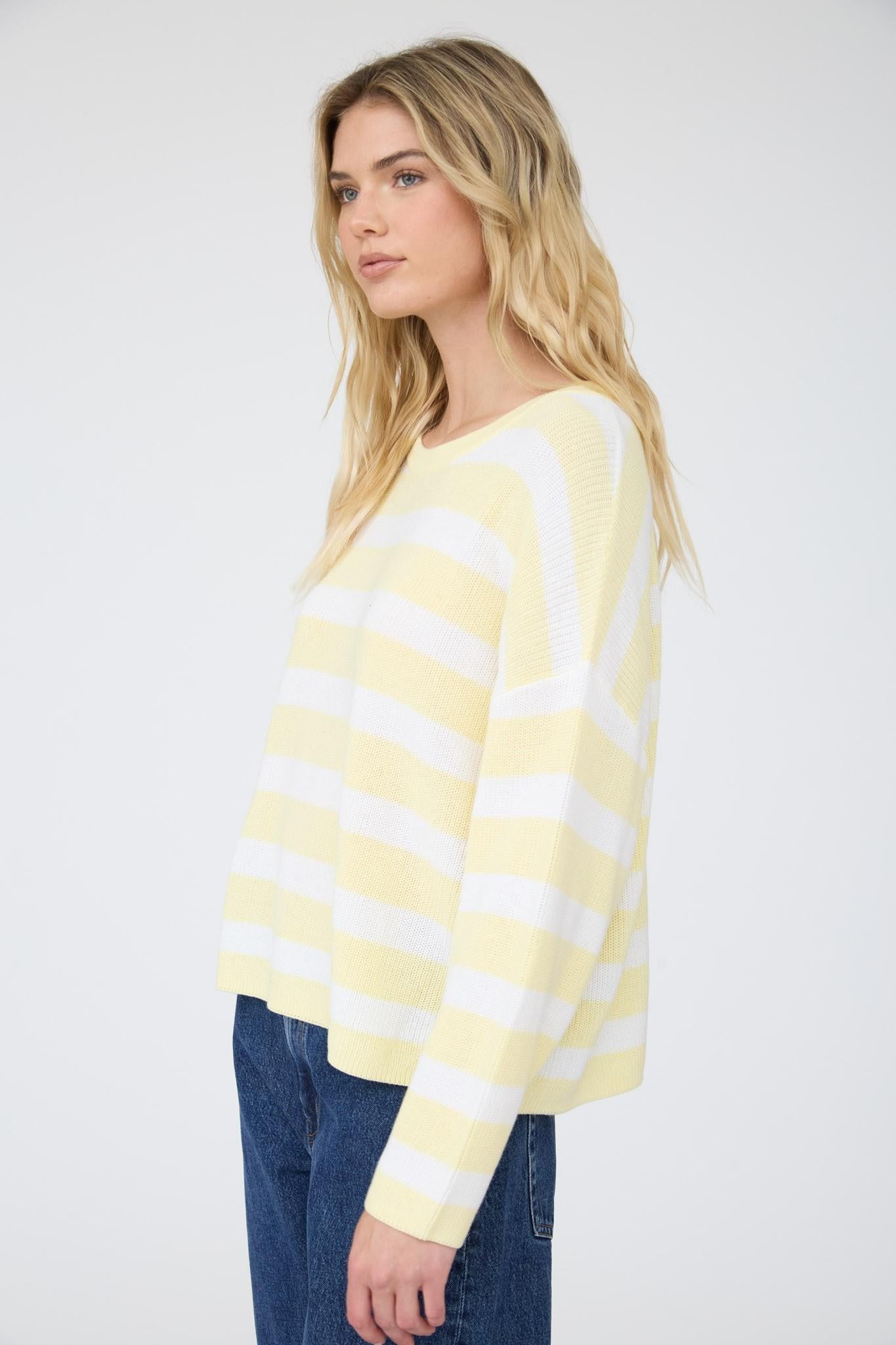 Stripe Long Sleeve Cozy Knit Top
