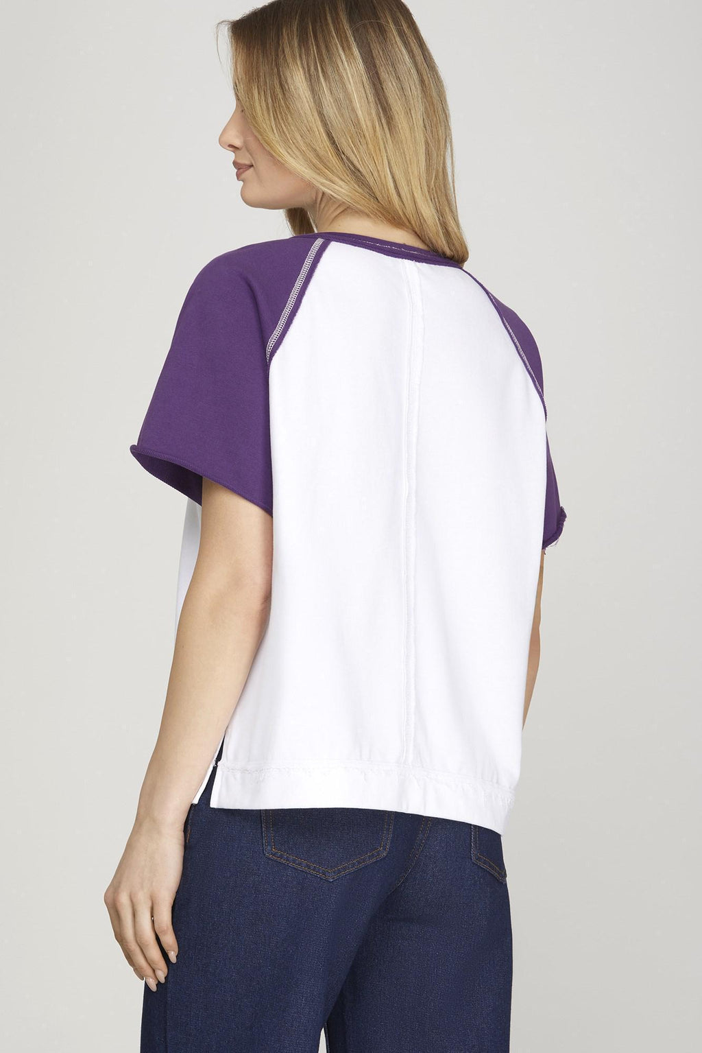 Game Day Raglan Color Block Knit Top
