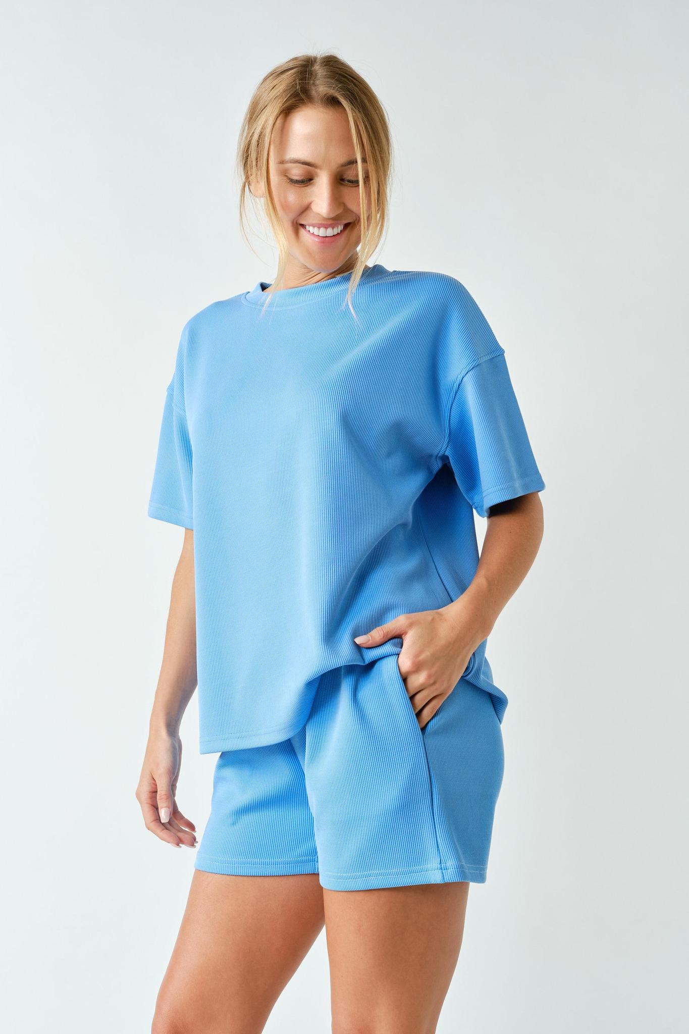 Luxe Sand Wash Rib Tee Set