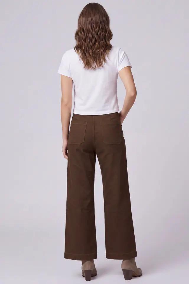 Washed Stretch Pants with Pockets