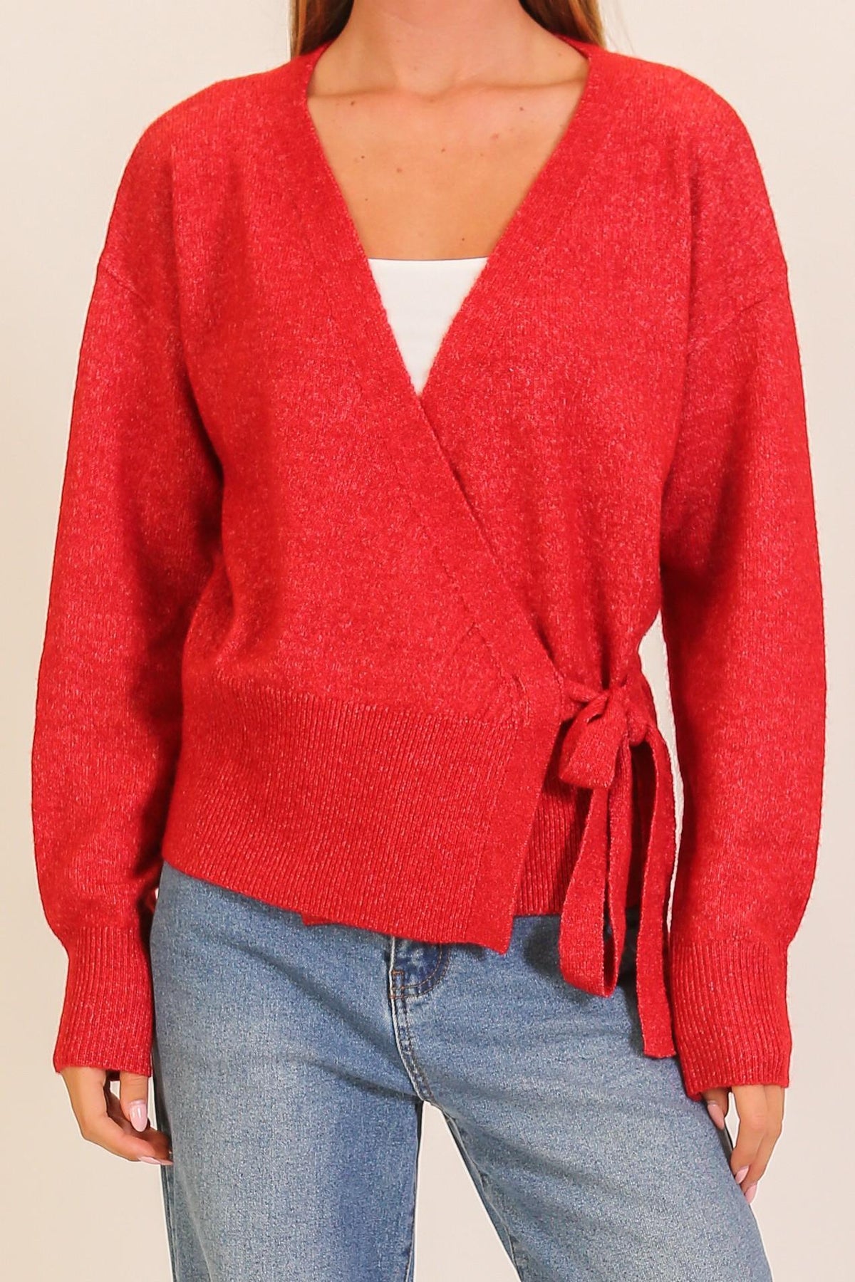 Soft Knit Wrap Sweater