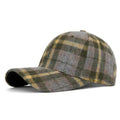 Warm Faux Wool Blend Vintage Plaid Baseball Cap