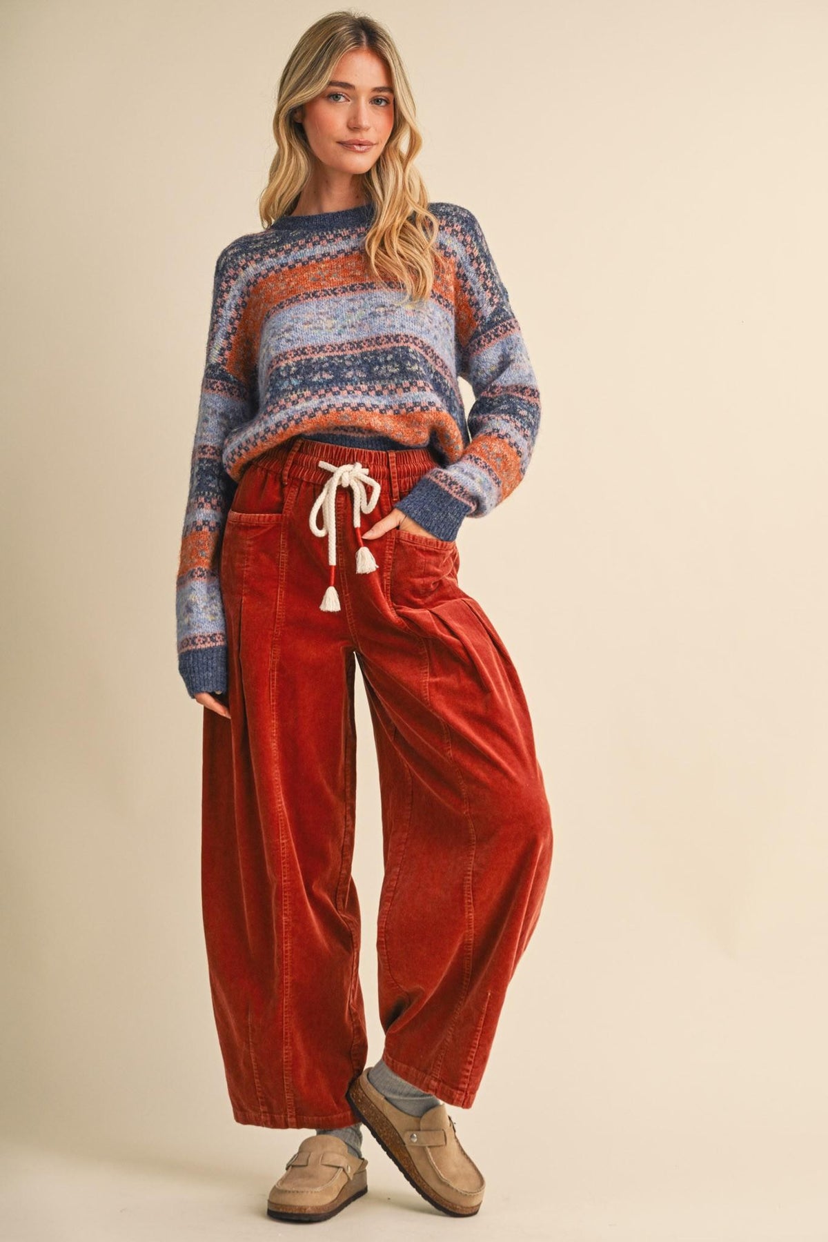 Colorful Floral Fair Isle Sweater
