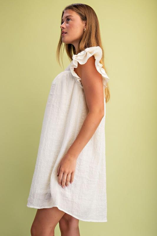 Metallic Embossed Mini Dress