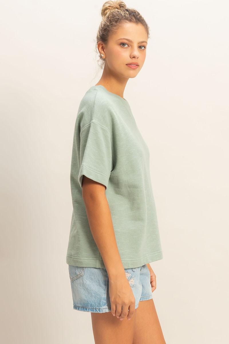 Crew Neck Short Sleeve Top