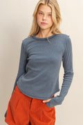 Mineral Wash Fitted Ribbed Top