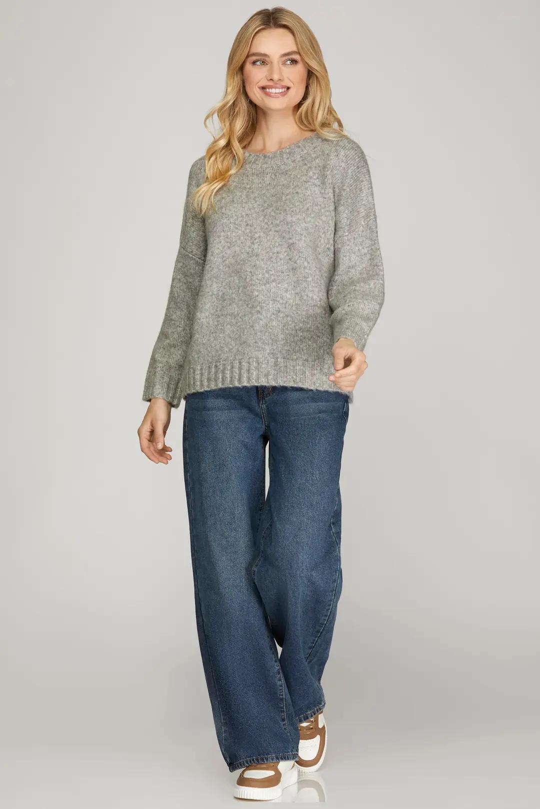 Long Sleeve Round Neck Sweater Top