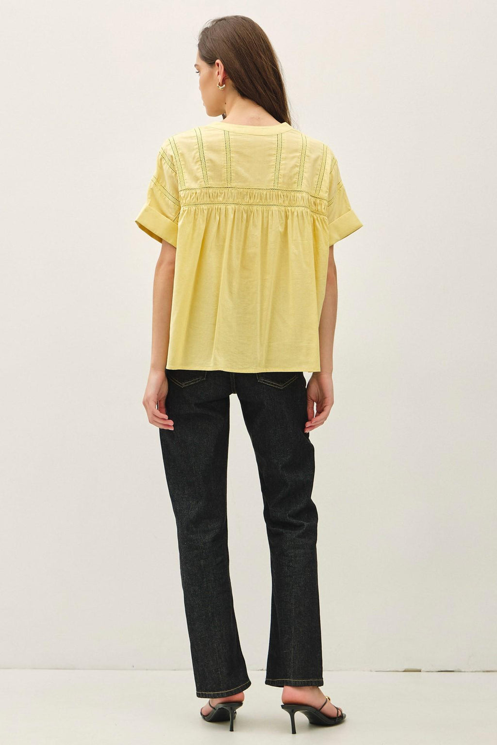 Eyelet Laced Oversize Dolman Sleeve Top