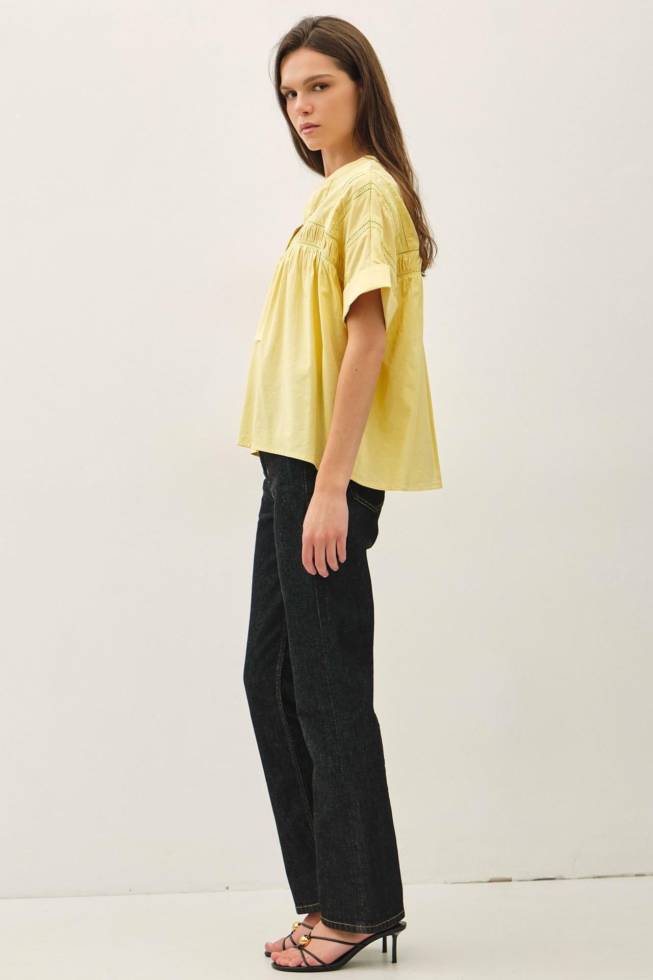 Eyelet Laced Oversize Dolman Sleeve Top