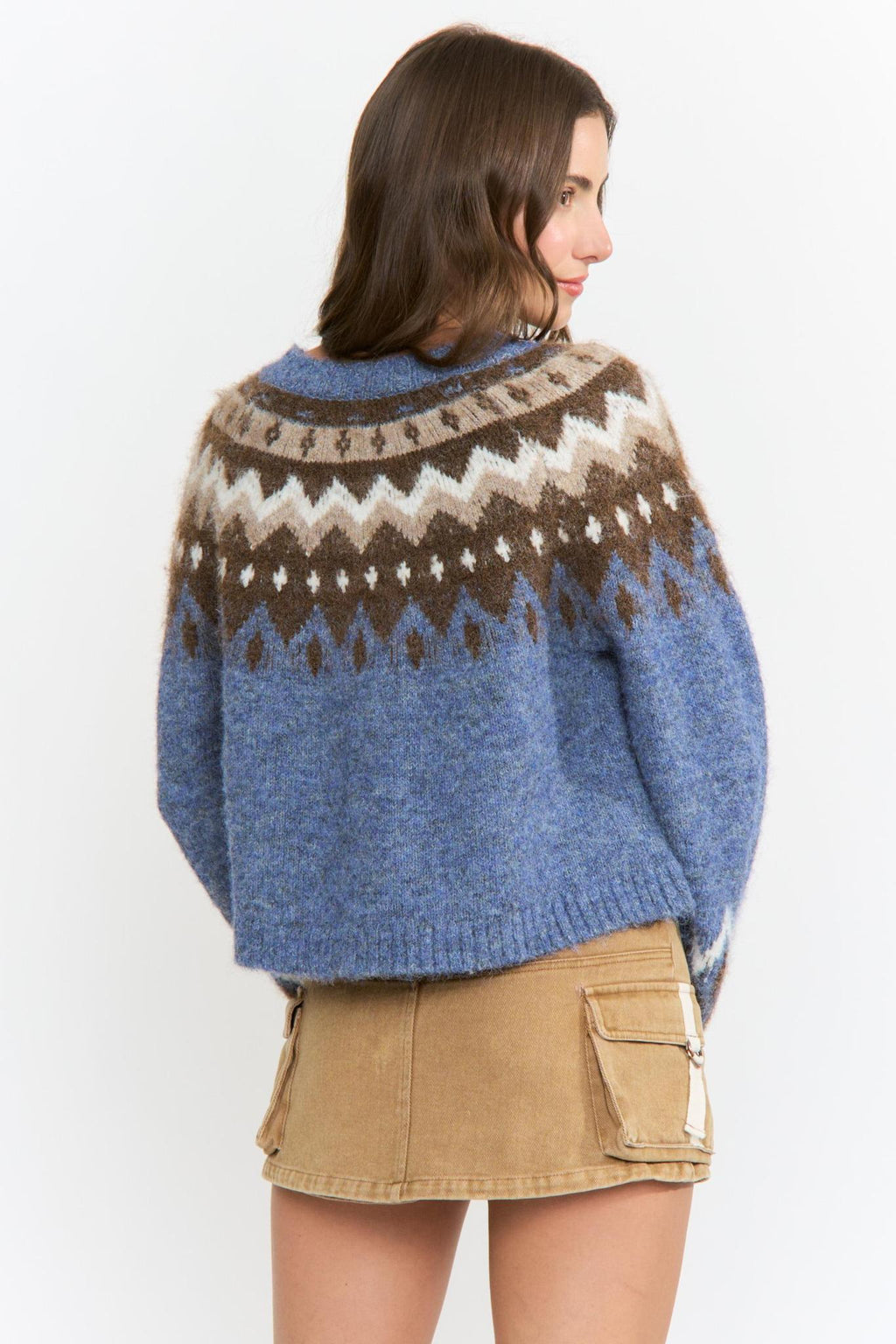 Nordic Pattern Knit Cardigan