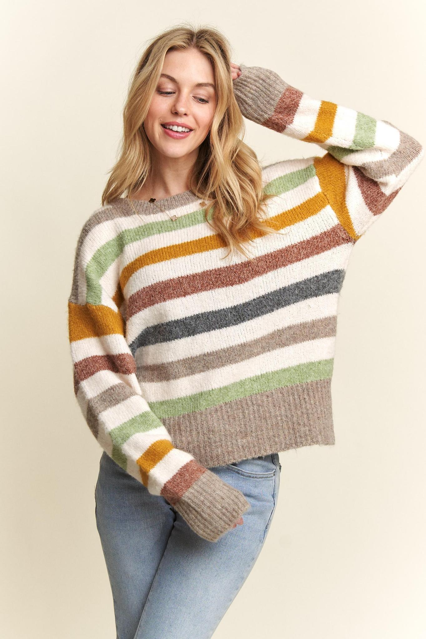 Multicolor Stripe Sweater Top