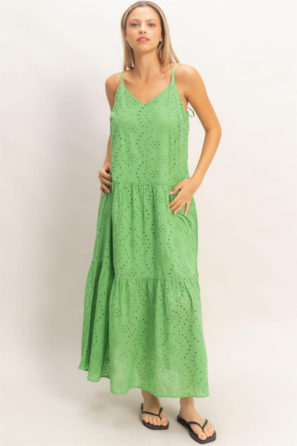 Tiered Spaghetti Strap Maxi Dress